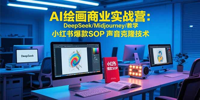 AI绘画商业实战营：DeepSeek/Midjourney/教学 小红书爆款SOP 声音克隆技术-轻资本网