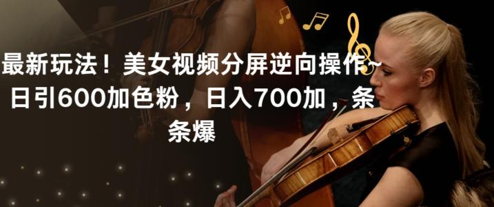 最新玩法！美女视频分屏逆向操作~日引600加色粉，日入700加，条条爆【揭秘】-轻资本网