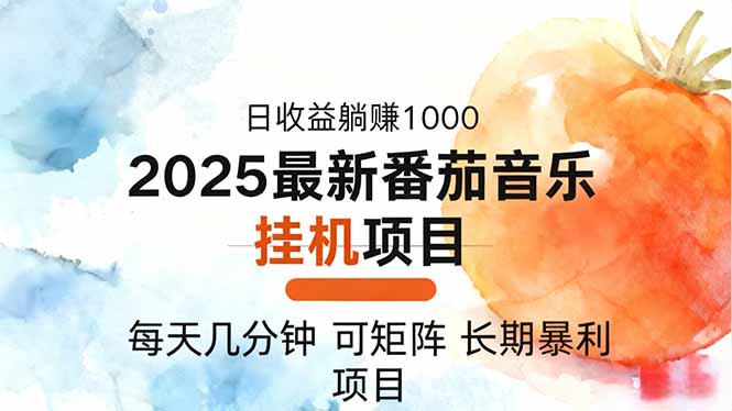 2025年最新番茄音乐人挂机项目，每天几分钟，月入1000＋，可矩阵，一台...-轻资本网