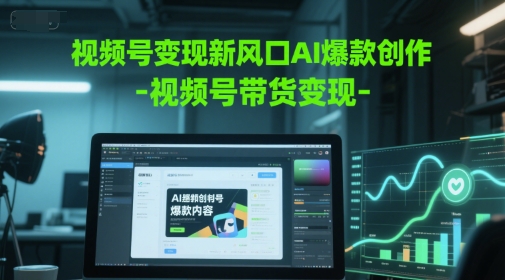 视频号变现新风口AI爆款创作-视频号带货变现-轻资本网