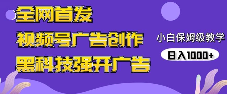 全网首发蝴蝶号广告创作，用AI做视频，黑科技强开广告，小白跟着做，日入1000+【揭秘】-轻资本网