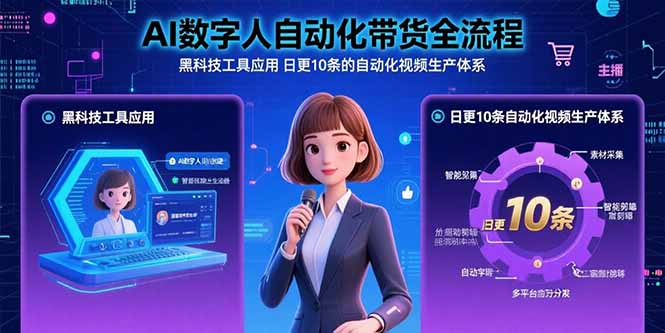AI数字人自动化带货全流程：黑科技工具应用 日更10条的自动化视频生产体系-轻资本网