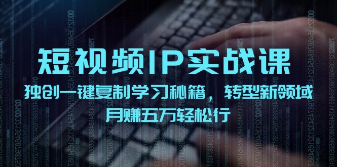 短视频IP实战课，独创一键复制学习秘籍，转战新领域，月赚五万轻松行-轻资本网