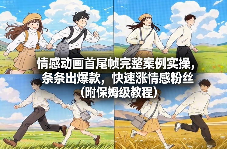 情感动画首尾帧完整案例实操，条条出爆款，快速涨情感粉丝(附保姆级教程)-轻资本网