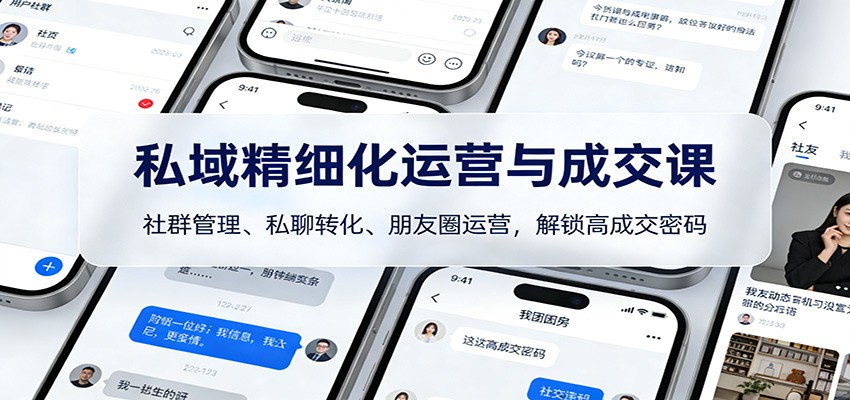 私域精细化运营与成交课：社群管理、私聊转化、朋友圈运营，解锁高成交密码-轻资本网