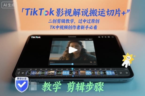 TikTok影视解说搬运切片+二创剪辑教学，过中过原创，TK中视频创作者新手必看-轻资本网