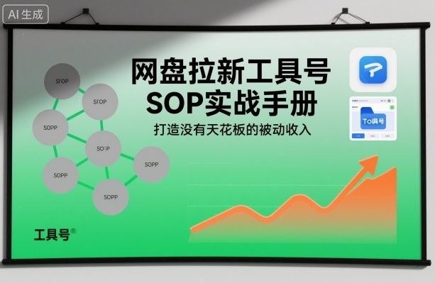 网盘拉新工具号SOP实战手册，打造没有天花板的被动收入-轻资本网
