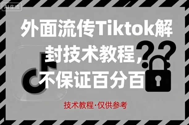 外面流传Tiktok解封技术教程，不保证百分百，具体自测-轻资本网
