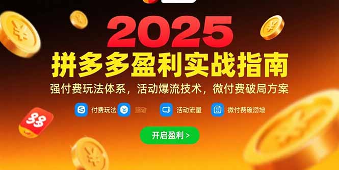 拼多多盈利实战指南，强付费玩法，活动爆流技术，微付费破局方案(更新7月-轻资本网