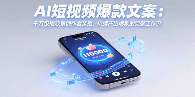 AI短视频爆款文案：千万级播放量创作者亲授，持续产出爆款的完整工作流-轻资本网