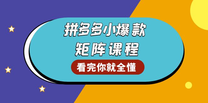 拼多多爆款矩阵课程：教你测出店铺爆款，优化销量，提升GMV，打造爆款群-轻资本网