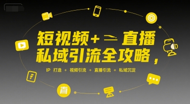 短视频+直播私域引流全攻略，IP打造 +视频引流 +直播引流 +私域沉淀-轻资本网