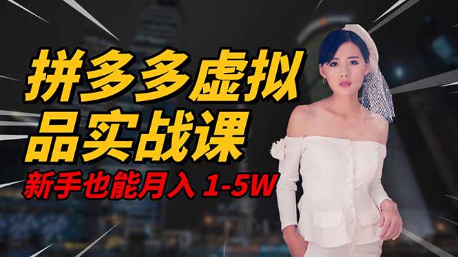 2025 拼多多虚拟品系统实战课，轻资产项目，可矩阵开工作室，新手也能...-轻资本网