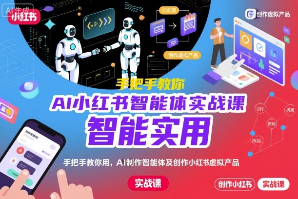 AI小红书智能体实战课，手把手教你用AI制作智能体及创作小红书虚拟产品，提效+内容商业化(更新)-轻资本网