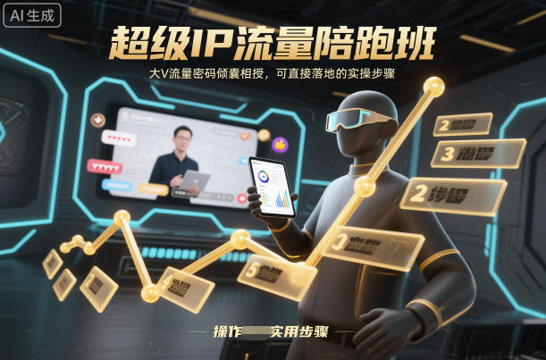 超级IP流量陪跑班，大V流量密码倾囊相授，可直接落地的实操步骤-轻资本网