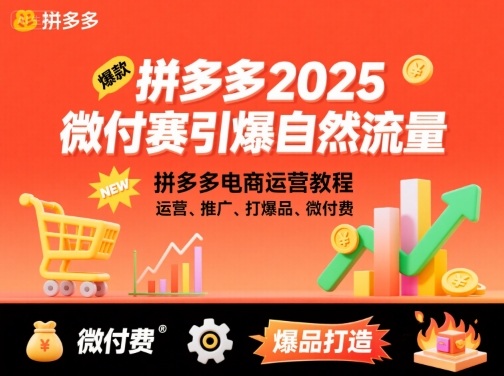 拼多多2025微付赛引爆自然流量，拼多多电商运营教程，运营、推广、打爆品、微付费-轻资本网