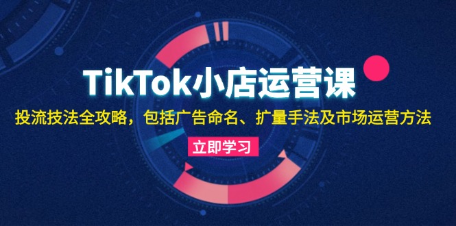 TikTok小店运营课：投流技法全攻略，包括广告命名 扩量手法及市场运营方法-轻资本网
