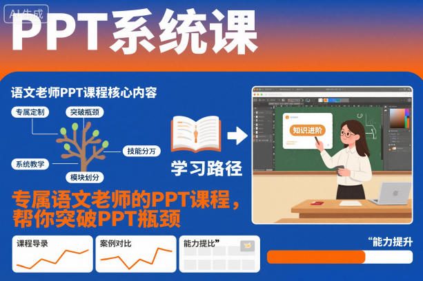 PPT系统课，专属语文老师的PPT课程，帮你突破PPT瓶颈-轻资本网
