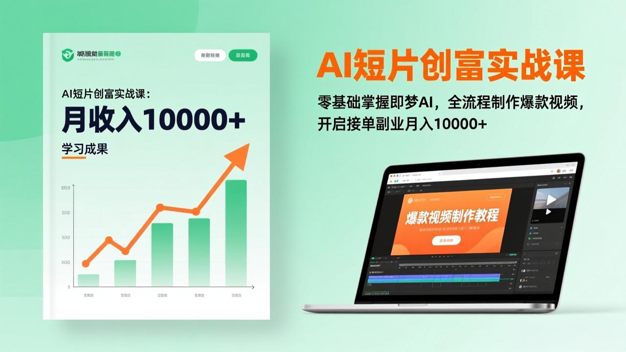 AI短片创富实战课：零基础掌握即梦AI，全流程制作爆款视频，开启接单副业月入10000+(更新-轻资本网
