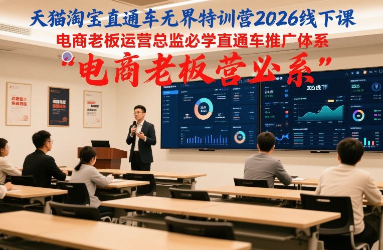 天猫淘宝直通车无界特训营2026线下课，电商老板运营总监必学直通车推广体系-轻资本网