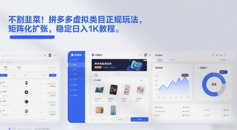 不割韭菜！拼多多虚拟类目正规玩法，矩阵化扩张，稳定日入1K教程【揭秘】-轻资本网
