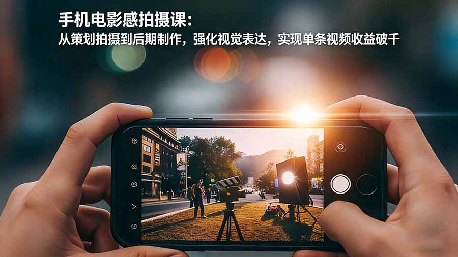 手机电影感拍摄课：从策划拍摄到后期制作，强化视觉表达，实现单条视频收益破千-轻资本网