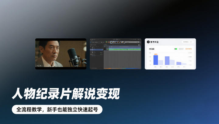 人物纪录片解说变现，全流程教学，新手也能独立快速起号-轻资本网