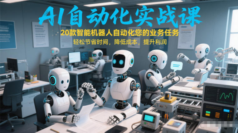 AI自动化实战课：20款智能机器人自动化您的业务任务，轻松节省时间，降低成本，提升利润-轻资本网