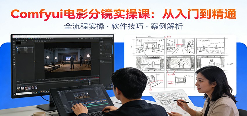 ComfyUI电影分镜实操课：分镜一致性，全流程AI视频制作，零基础也能做专业分镜-轻资本网