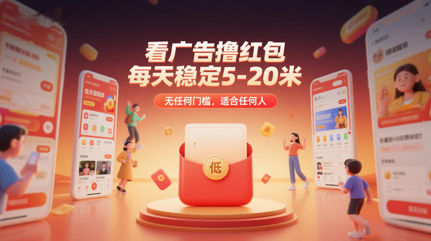 看广告撸红包，每天稳定5-20米，无任何门槛，适合任何人-轻资本网