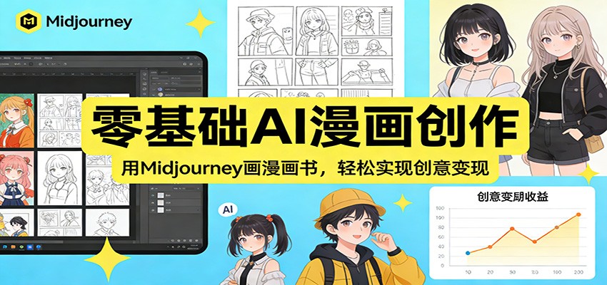 零基础AI漫画创作：用Midjourney画漫画书，轻松实现创意变现-轻资本网