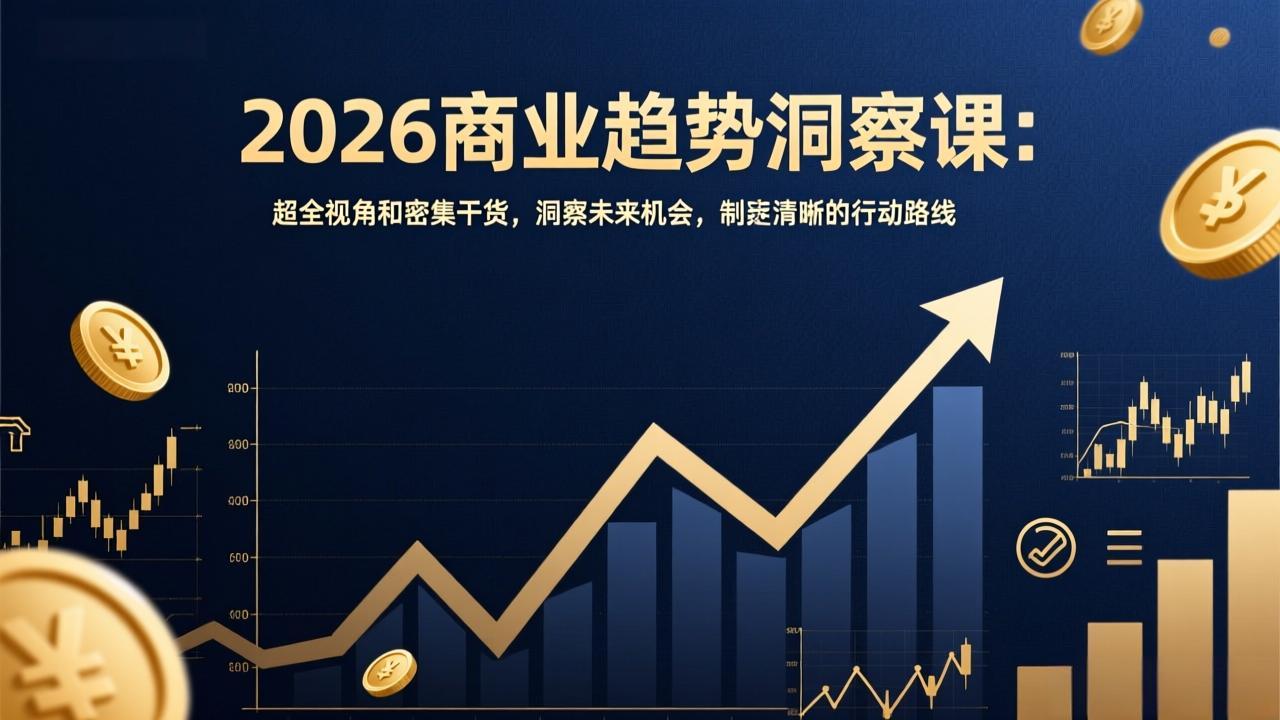 2026商业趋势洞察课：超全视角和密集干货，洞察未来机会，制定清晰的行动路线-轻资本网