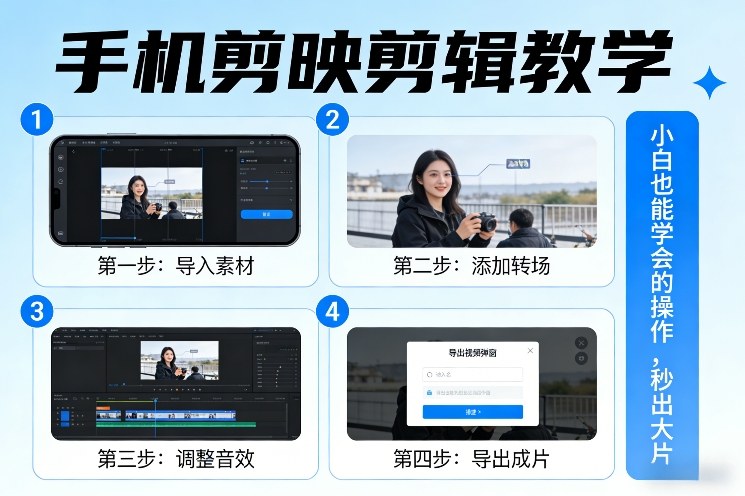 手机剪映剪辑教学，小白也能学会的操作，秒出大片-轻资本网