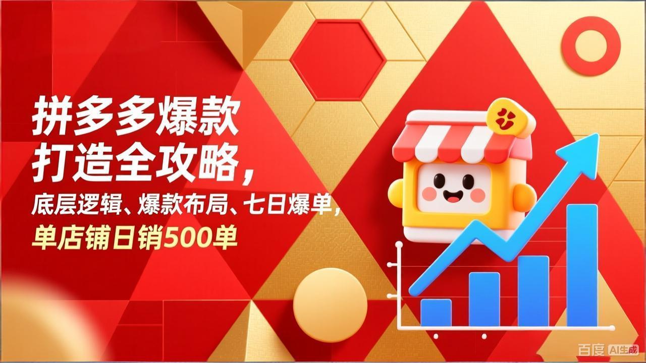 拼多多爆款打造全攻略，底层逻辑、爆款布局、七日爆单，单店铺日销500单-轻资本网
