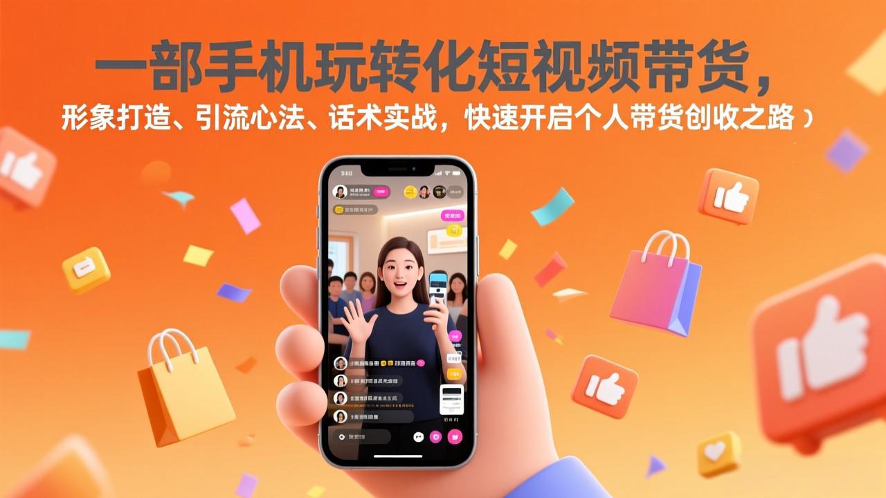 一部手机玩转化短视频带货，形象打造、引流心法、话术实战，快速开启个人带货创收之路-轻资本网