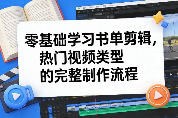 零基础学习书单剪辑，热门视频类型的完整制作流程(更新2026)-轻资本网