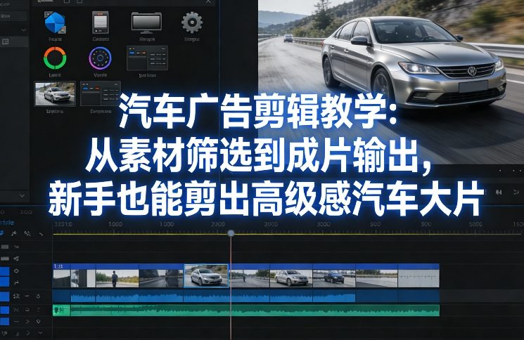 汽车广告剪辑教学：从素材筛选到成片输出，新手也能剪出高级感汽车大片-轻资本网