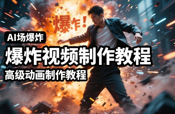 AI场景爆炸视频制作教程，利用人物实拍视频制作出高级的动画特效-轻资本网