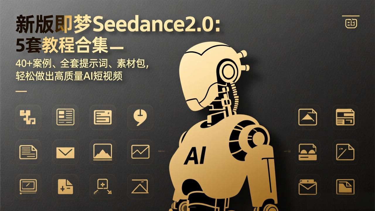 新版即梦Seedance2.0：5套教程合集，40+案例、全套提示词、素材包，轻松做出高质量AI短视频-轻资本网