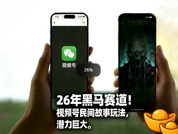 26年黑马赛道，视频号民间故事类玩法，潜力巨大，每日收益超5张-轻资本网
