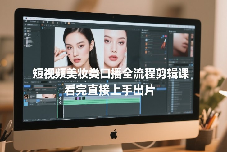 短视频美妆类口播全流程剪辑课，看完直接上手出片-轻资本网