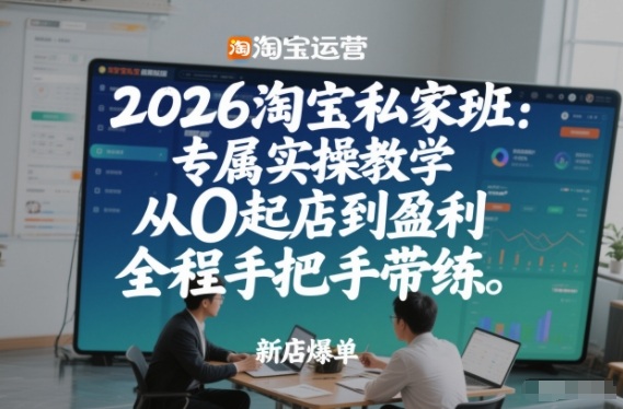 2026淘宝私家班：专属实操教学，从0起店到盈利，全程手把手带练(更新)-轻资本网