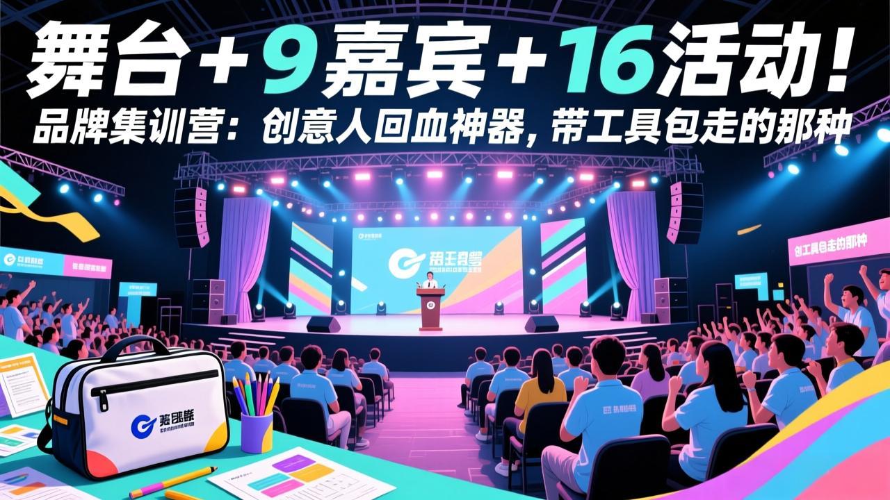 舞台 + 9 嘉宾 + 16 活动！品牌集训营：创意人回血神器，带工具包走的那种-轻资本网