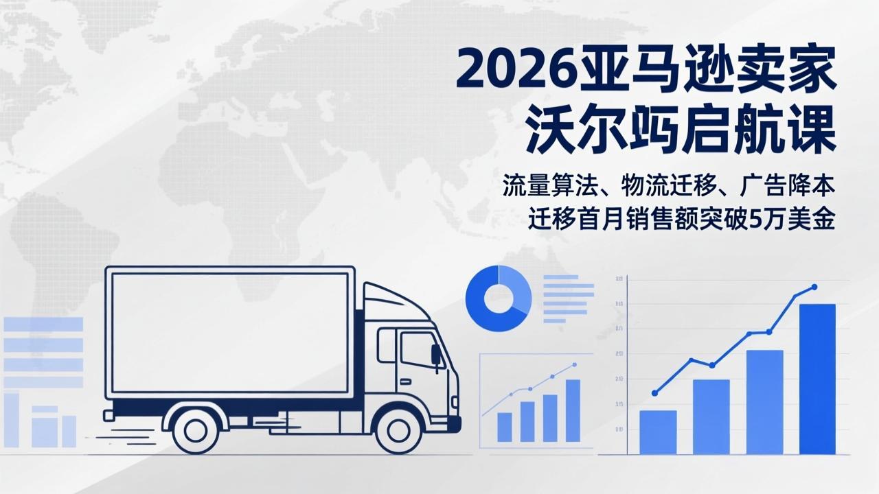 2026亚马逊卖家沃尔玛启航课，流量算法、物流迁移、广告降本，迁移首月销售额突破5万美金-轻资本网