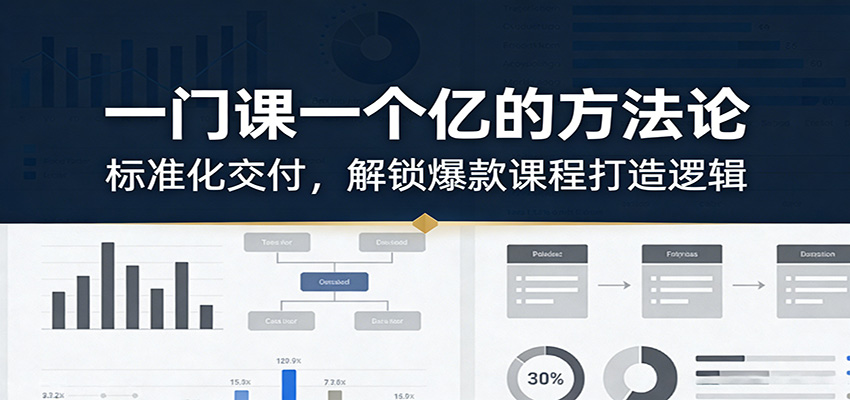 一门课一个亿的方法论：标准化交付，解锁爆款课程打造逻辑-轻资本网