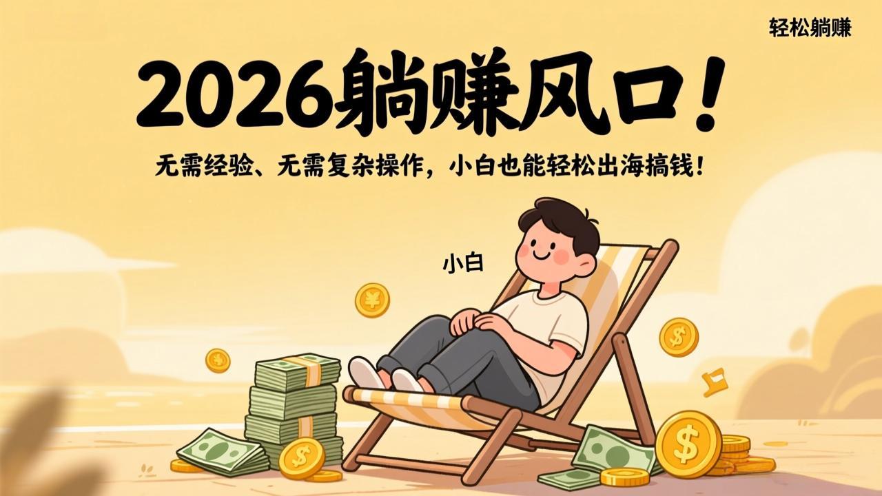 2026躺赚风口！无需经验、无需复杂操作，小白也能轻松出海搞钱！-轻资本网
