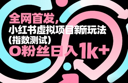 全网首发，小红书虚拟项目新玩法(指数测试)，0粉丝日入1k+，整个玩法完整拆解！-轻资本网