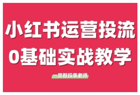 小红书运营投流，小红书广告投放从0到1的实战课，学完即可开始投放(更新26年)-轻资本网