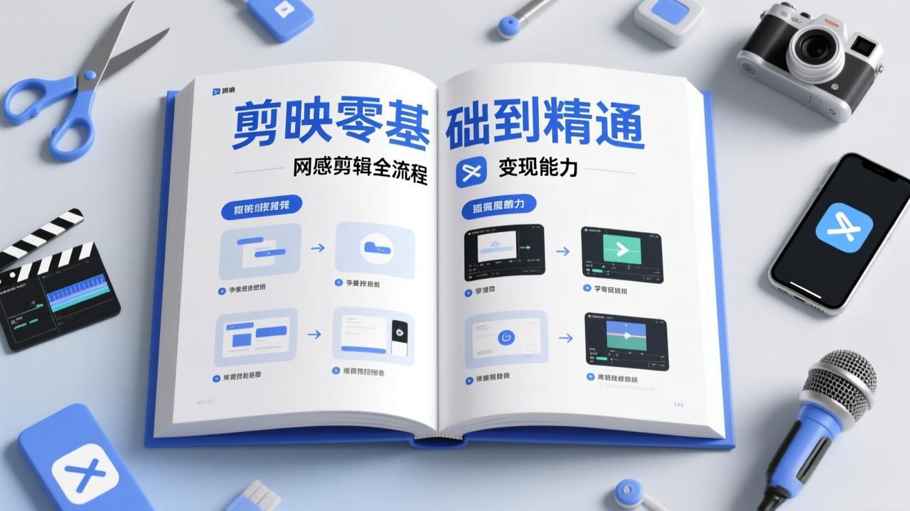 剪映零基础也能快速上手，从入门到精通掌握网感剪辑全流程，掌握能直接变现的剪辑能力-轻资本网