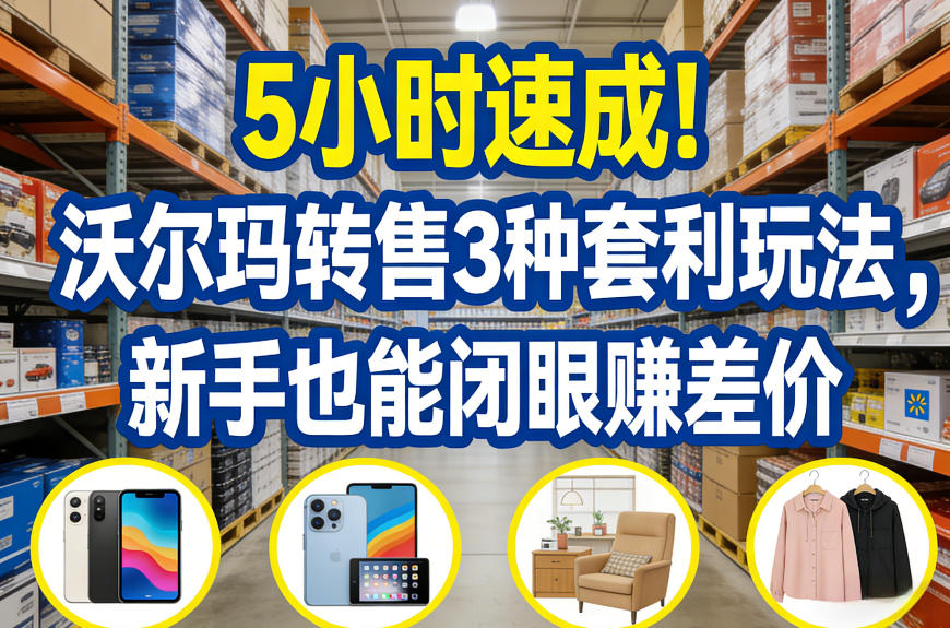5小时速成！沃尔玛转售3种套利玩法，新手也能闭眼賺差价-轻资本网